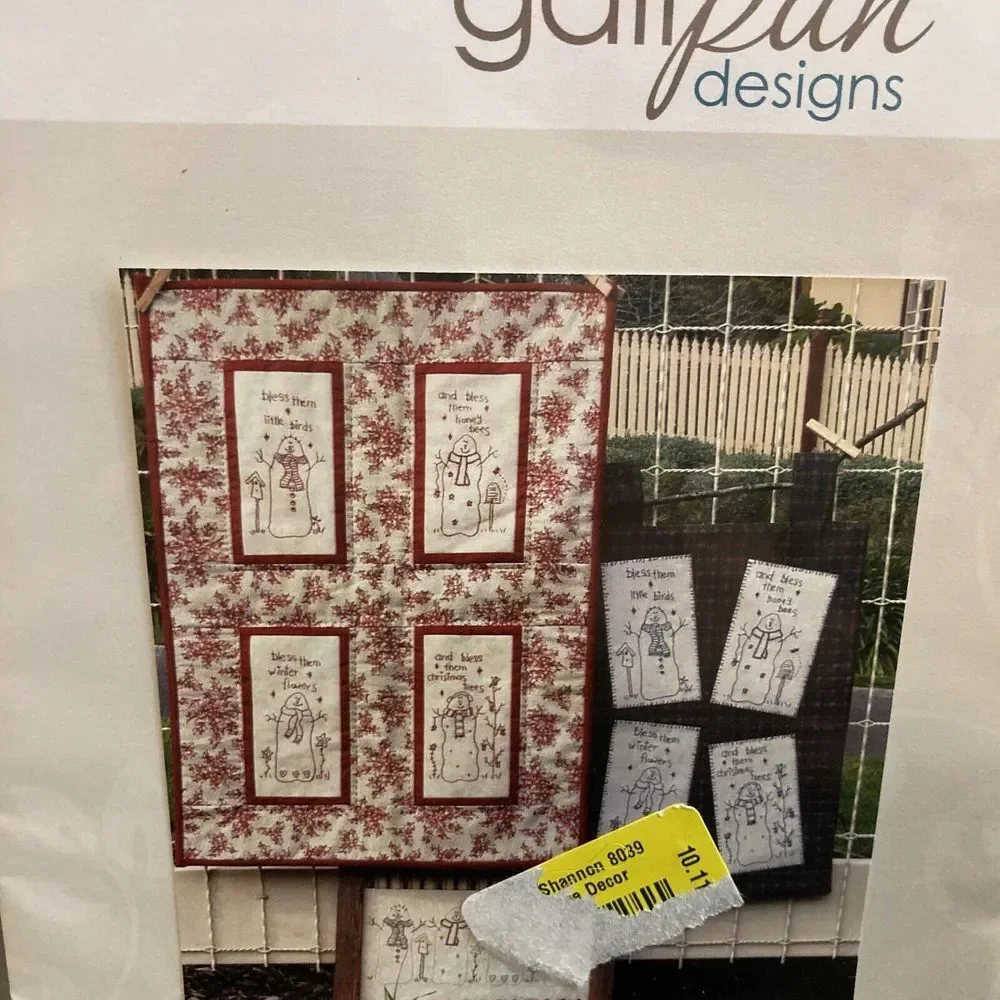 Snowman Snowy Garden Stitcheries Gail Pan Pattern Design Quilt Wall Hanging Xmas